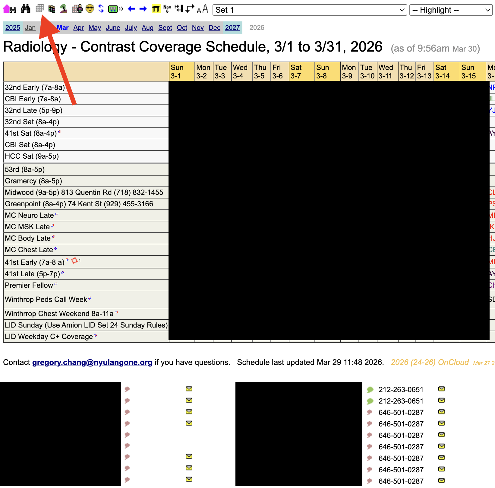 Fellow Schedule Screenshot